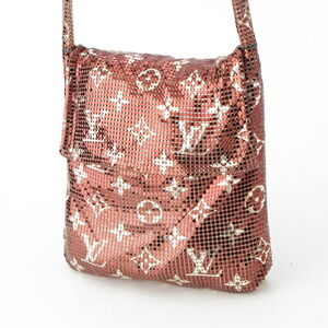 Louis Vuitton Mesh Monogram Shoulder Sequin Bag Brown Metal Francis